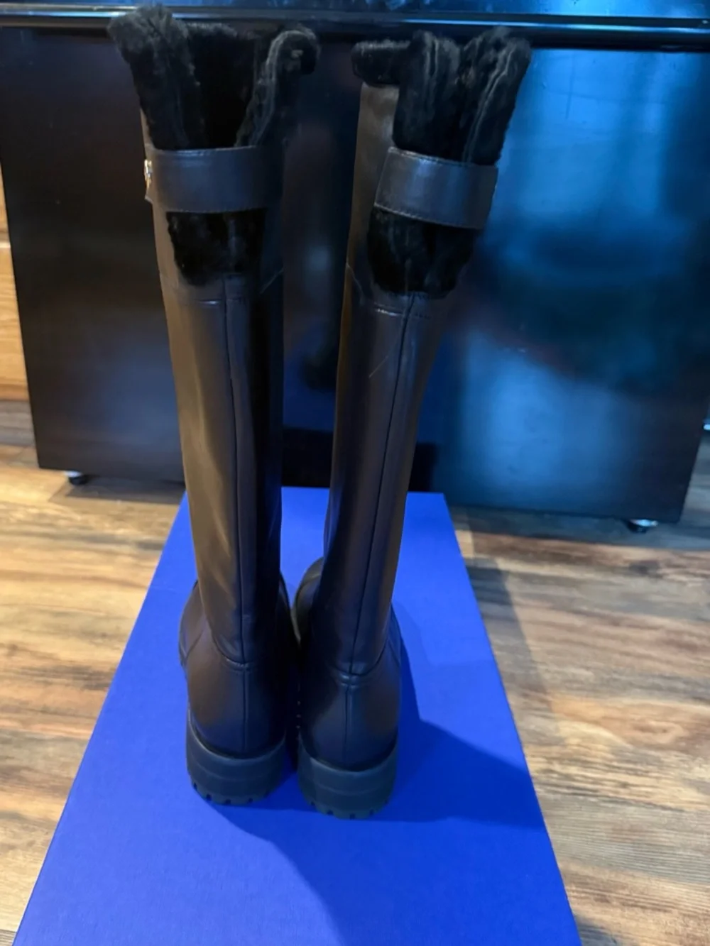 Stuart Weitzman Black Alpine Cozy Over-the-Knee Lug Sole Boots